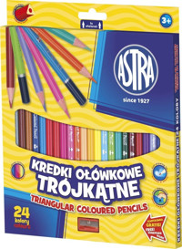 Kredki ołówkowe trójkątne Astra, 24 kolory (312110003) -  - książka
