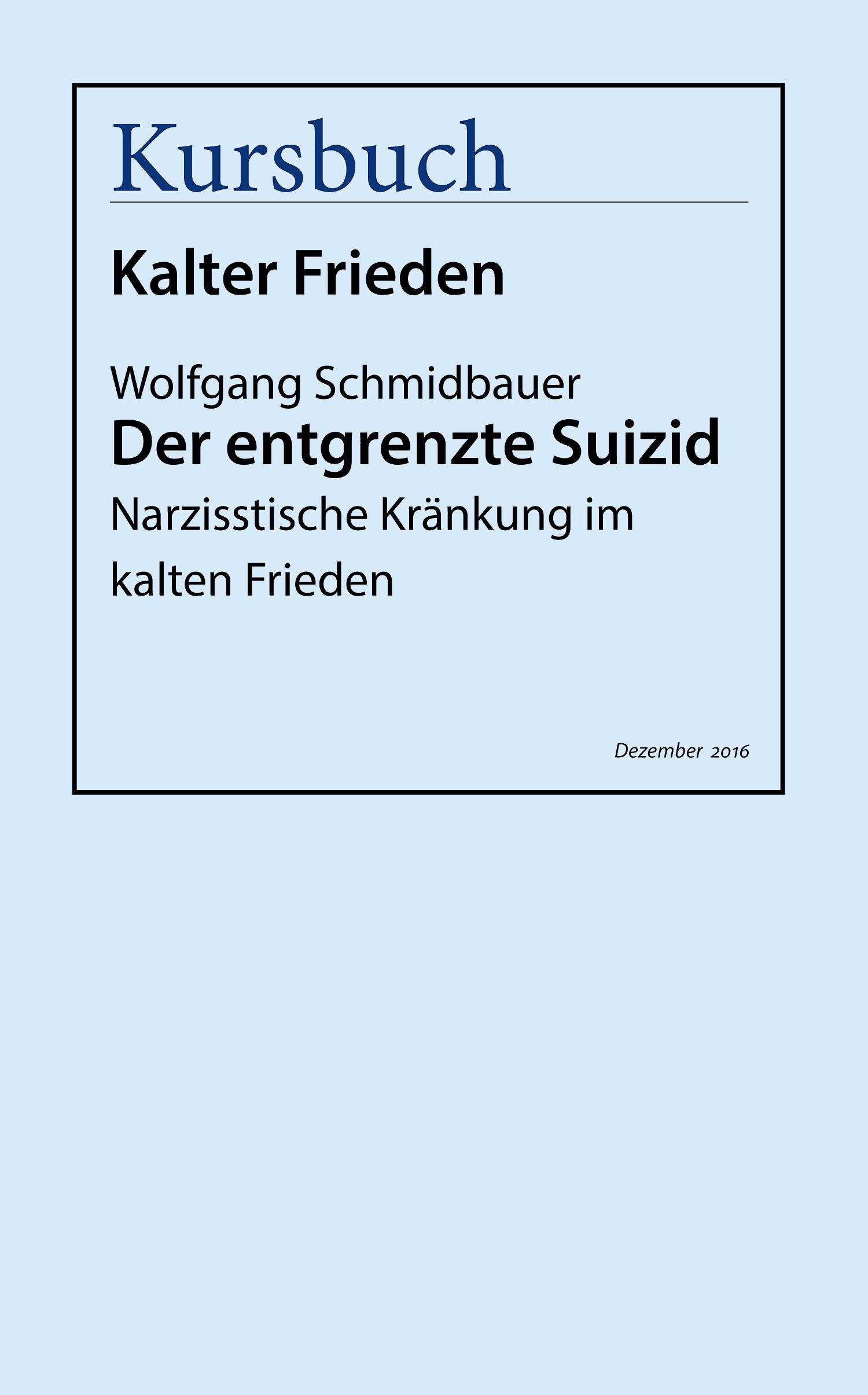 Der entgrenzte Suizid