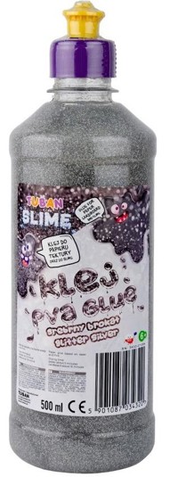 Klej brokatowy srebrny PVA 500ml TUBAN -  - książka