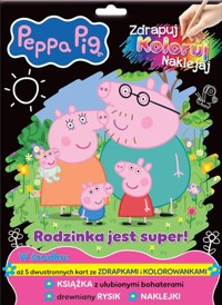 Peppa Pig. Zdrapuj, koloruj, naklejaj - null null - książka