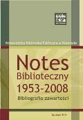 Okładka:Notes Biblioteczny 1953-2008. Bibliografia zawartości 