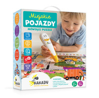Mówiące puzzle interaktywne `Miejskie pojazdy` (zestaw z piórem Kakadu) - Magdalena Młodnicka, Piotr Wojtyra - książka