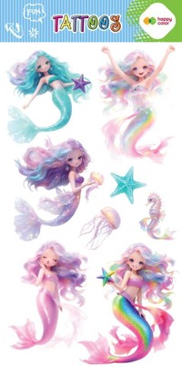 Tatuaże zmywalne MAGICAL SIRENS 100x200mm Happy Color -  - książka