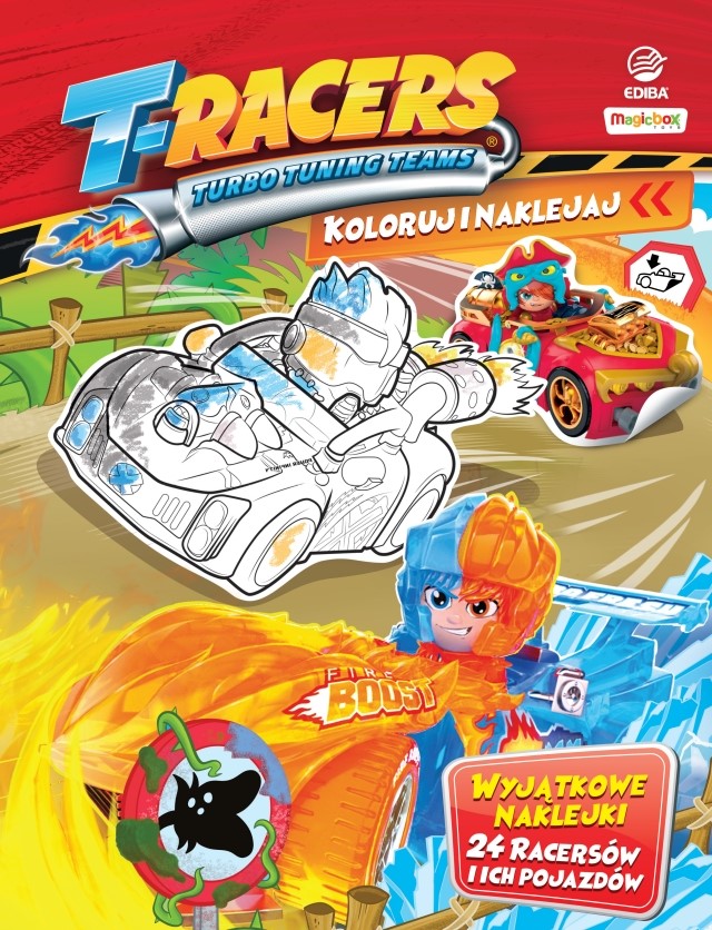 T-Racers. Koloruj i naklejaj - zbiorowa praca - książka