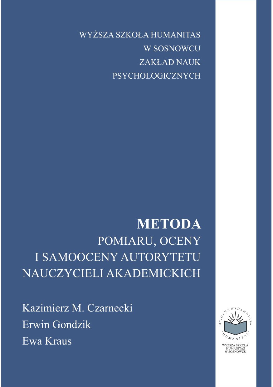 Okładka:Metoda pomiaru, oceny i samooceny autorytetu nauczycieli akademickich 
