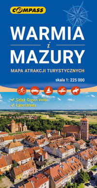Warmia i Mazury - mapa atrakcji turystycznych w skali 1:225 000 - zbiorowa praca - książka
