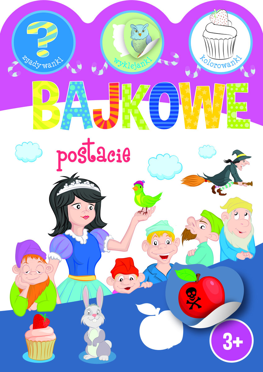 Bajkowe postacie. Zgadywanki, wyklejanki, kolorowanki - Ewa Gorzkowska-Parnas - książka