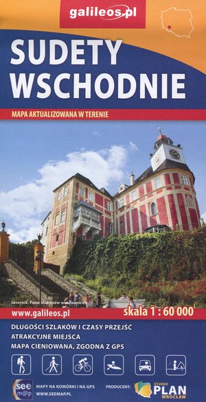 Sudety wschodnie. Mapa w skali 1:60 000 - zbiorowa praca - książka