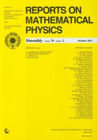 Reports on Mathematical Physics 70/2 -  - książka