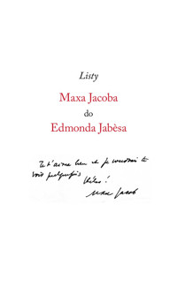 Listy Maxa Jacoba do Edmonda Jabesa - Max Jacob - książka
