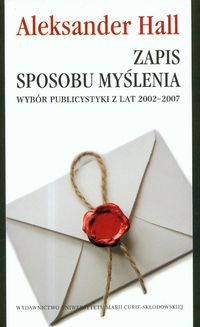 Zapis sposobu myślenia - Hall Aleksander - książka