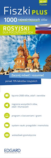 Rosyjski Fiszki PLUS 1000 najważniejszych słów dla początkujących + CD -  - książka