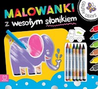 Malowanki z wesołym słonikiem Gruby obrys Kredki woskowe -  - książka