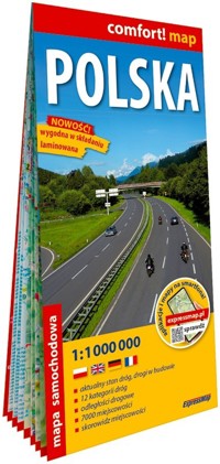 Polska. Laminowana mapa samochodowa w skali 1:1 000 000 - zbiorowa praca - książka