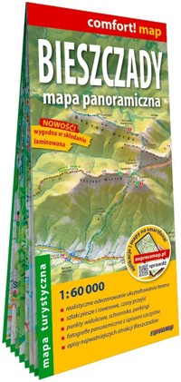 Bieszczady. Mapa panoramiczna laminowana mapa turystyczna w skali 1:60 000 - zbiorowa praca - książka